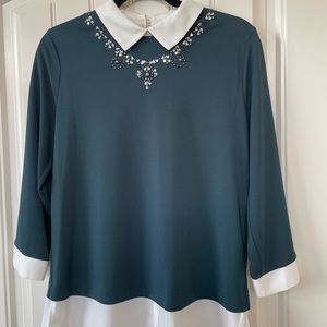 Karl Lagerfield dark Emerald top